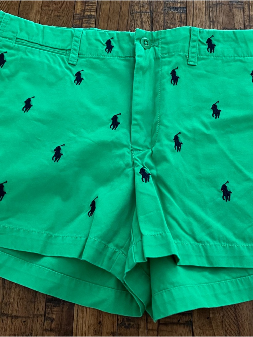 Ralph Lauren Women’s Bright Green Embroidered Polo Player Shorts